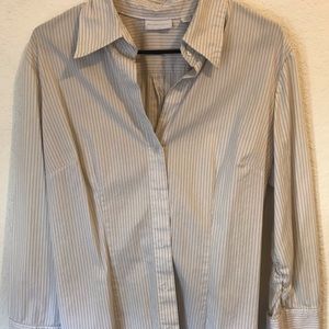 New York and co. White shirt with black pin stripes